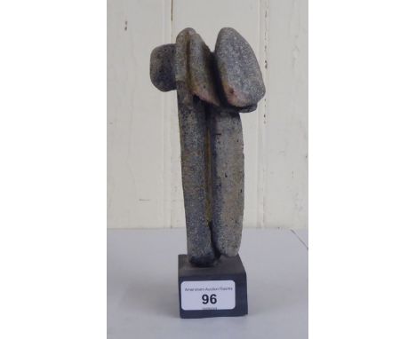 Peter Hayes - an abstract stone sculpture, signed to the plinth &amp; dated '92&nbsp; 8"h overall 