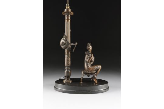 BRUNO ZACH (Austrian 1891 1945) A Austrian Bronze Figural Table Lamp with