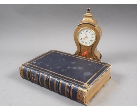 A Prixim musical movement mantel clock, in gilt finished case, 9 3/4" high 