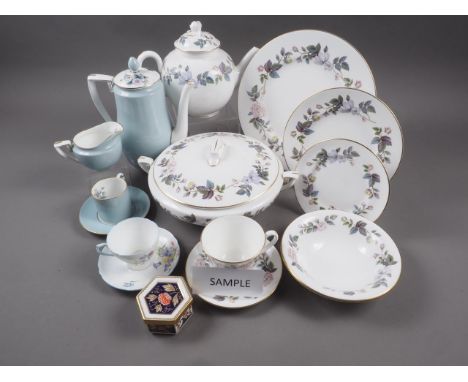 A Royal Worcester "Woodland" pattern coffee service for twelve, a Royal Worcester "June Garland" part combination service and