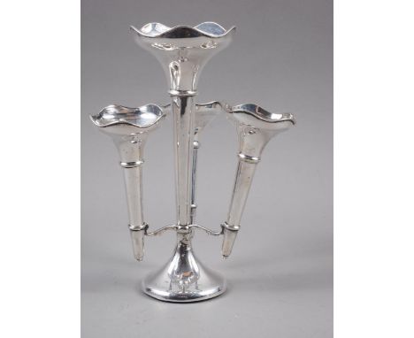 A silver epergne with weighted base, 7 1/4" high 