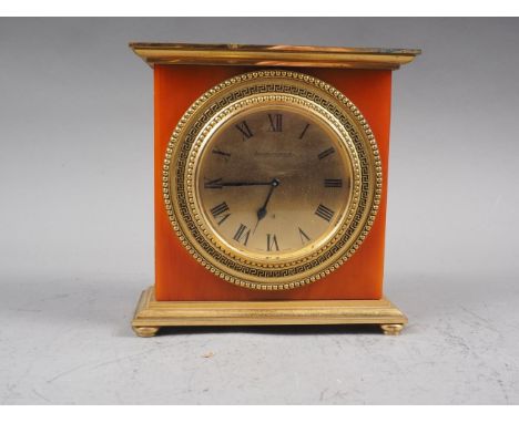 A Jaeger le Coultre gilt and "Onyx" mantel clock, 5 3/4" high 