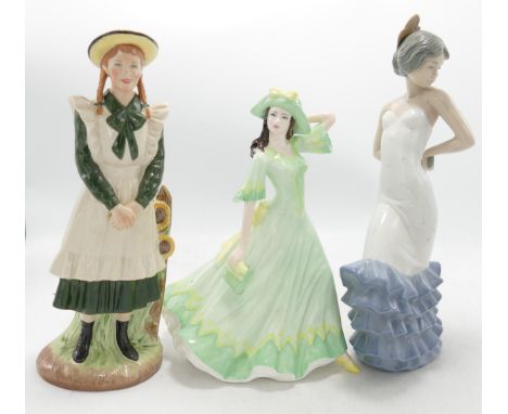 Coalport Lady Figures to include Anne Of Green Gables, Coming of Age together with Nao Figure of Spanish Dancer(3) 