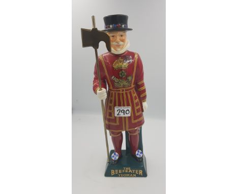 Carlton Ware The Beefeater Yeoman Gin Decanter, empty, replacement staff/axe, 41cm in height. 