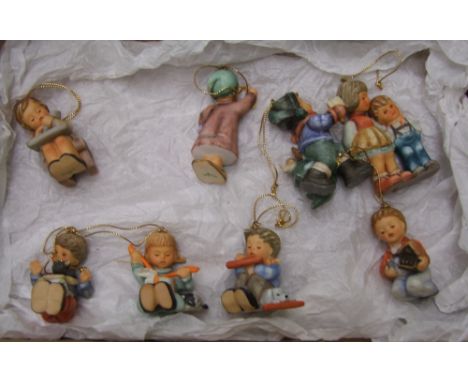 A collection of 8 Goebel Christmas tree decorations. 