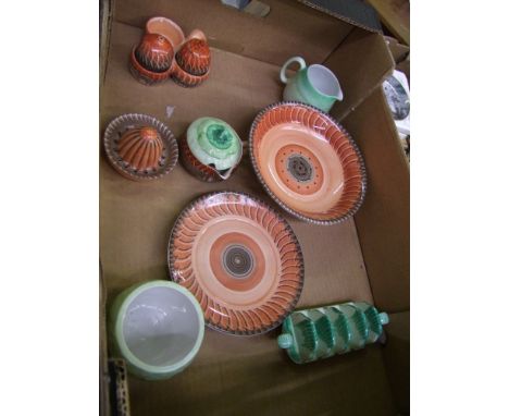 A collection of Shelley Items to include  Harmony Ware Cress Dish &amp; under plate, lemon squeezer, part cruet set, milk jug