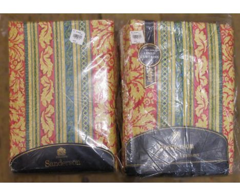 Two pairs of Sanderson Carisbrooke curtains, 90in x 90in, in original packaging 