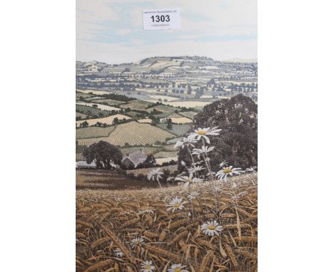 Graham Evernden, Limited Edition etching with aquatint, ' Valley Farm ', signed in pencil by the artist, bearing label verso,