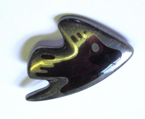 Georg Jensen, enamel decorated fish brooch, designed by Henning Koppel, No. 307Some minor surface scratching to enamel but ge