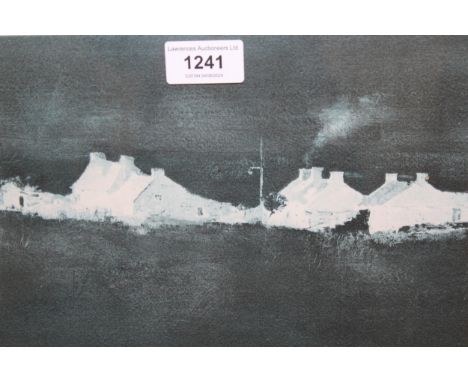 John Knapp-Fisher, artist signed Limited Edition coloured lithograph, ' Abereiddy Evening ', 18 x 61cm, framed, together with