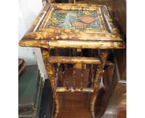 19th Century bamboo occasional table with a tile inset topGood condition 