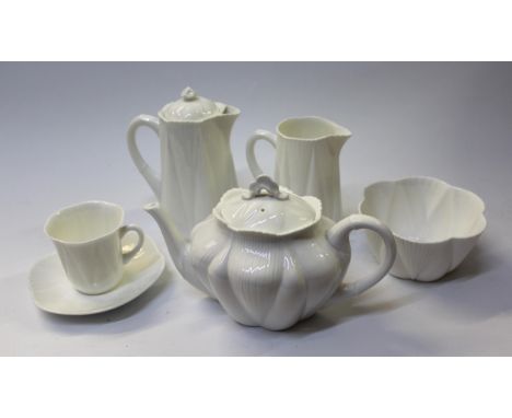 Shelley white glazed porcelain tea service 