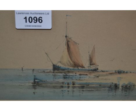 R. Markes, small gilt framed watercolour, shipping scene together with two others by the same hand 