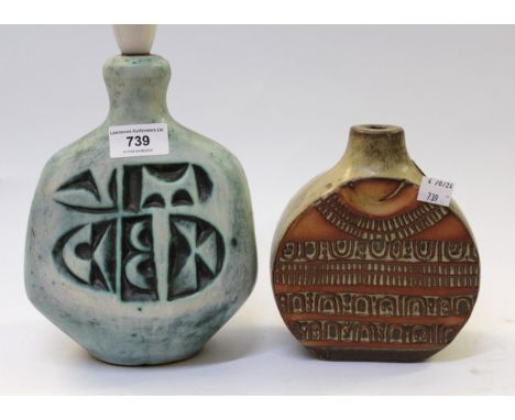 Tremaen Newlyn Pottery table lamp, and another similar 