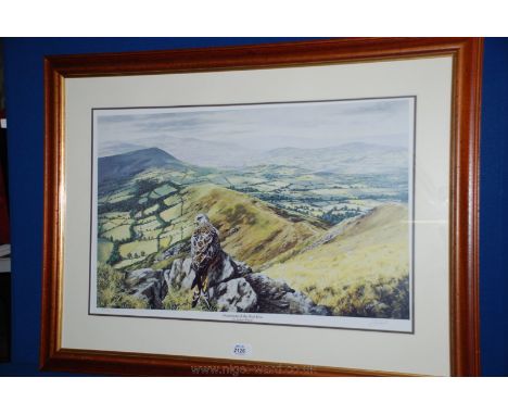 A limited edition Print 'Homeland of the Red Kite' by Julian Wheat, no. 37/200, 24'' x 14 3/4''.