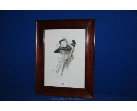 A Harrison Fisher Print of a young lady, 1906