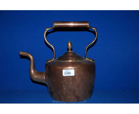 A Copper Kettle with acorn finial.
