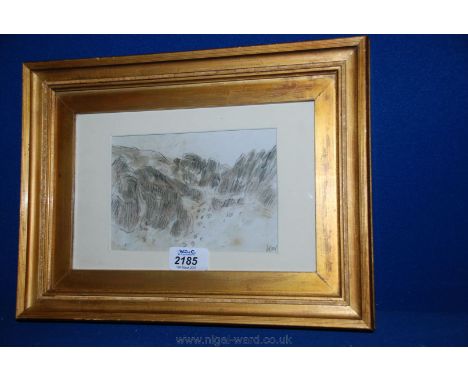 A small gilt framed and mounted Kyffin Williams Print