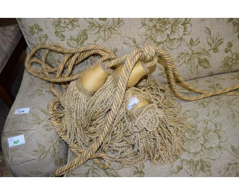 FOUR TASSELLED CURTAIN TIE-BACKS