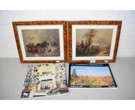 FRAMED PRINT,  A BOOK 'IN THE WAKE OF THE HURRICANE 1987', AND A GUIDE TO CLASSIC DOLLS HOUSES