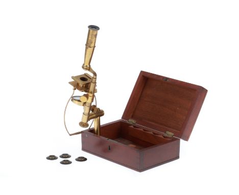 A Rare Example of Cornelius Varleys First Stirrup-Lever Microscope,English, c.1831, unsigned but arrtibuted to Cornelius Varl