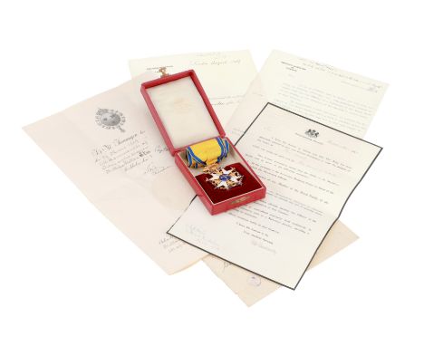 Admiral Stuart Nicholson, Swedish Order of the Sword,A gold and white enamel Maltese cross with flared terminals, with Swedis