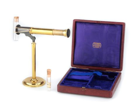 An Unusual Microscope by Watson & Son, London,English, c.1900, the base engraved ''WATSON & SONS 313 HIGH HOLBORN LONDON' and