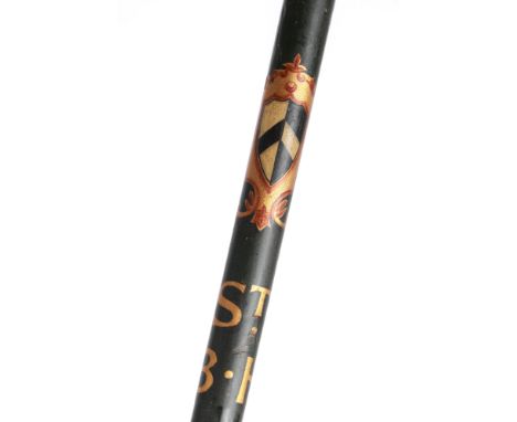 St Bartholomew’s Hospital, Ceremonial Staff,English, late 18th/early 19th century, single piece of tapered wood finished in g