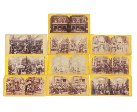 including 9 cards showing 'The International Exhibition 1862' images include canons & artillery, items from Japan, Telescopes