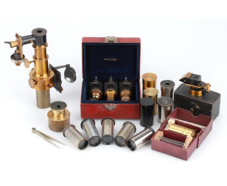 Collection of Microscope Accessories,Including: a microscope microspectroscope, c.1890, unsigned, probably German, with rack 