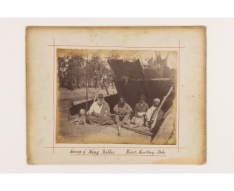 Albumen Print, Australia, Aborigines, Albumen print 195mm x 150mm mounted on album page with red ink border, titled in manusc