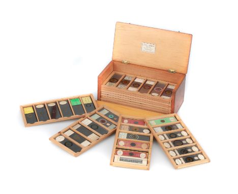 A Good Set of 72 Microscope Slides,a good set of mixed microscope slides including 6 microphotographs, diatoms, coal fossil, 