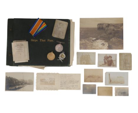 WWI Photograph Album Relating to HMS M.L. 212 a beautifully written album compled by Frederick Charles Jensen titled 'Ships T