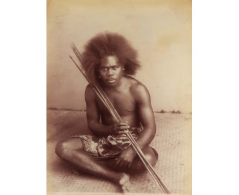 Albumen Print, Att. Alfred Burton, Fijian Man, Att. Alfred Burton, Figian Man, albumen print c1870, with manuscript title ''F