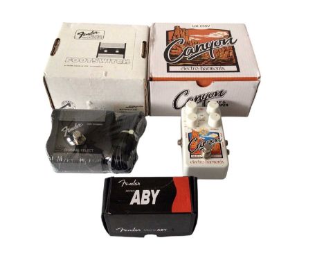 Fender Footswitch Assy.P/N 028890 &amp; Micro ABY, plus Canyon Electro-Harmonix Delay &amp; Looper, all boxed (3)