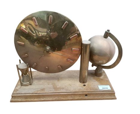 Soviet Majak desk clock together with an unusual brass mantel clock (2)