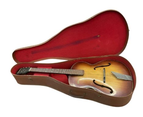 Vintage Hofner Congress acoustic guitar, 1960, in caseStructurally sound and in working order, some losses and general chips 