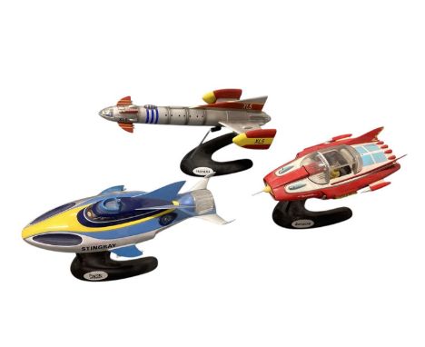 Diecast model Stingray, Supercar &amp; Fireball XLS, on stands (3)