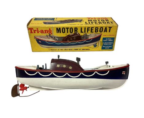 Triang Motor Lifeboat 10 inch scale clockwork model, with Penguin Key (Mast &amp; Ships wheel missing), boxed No.401S (1)