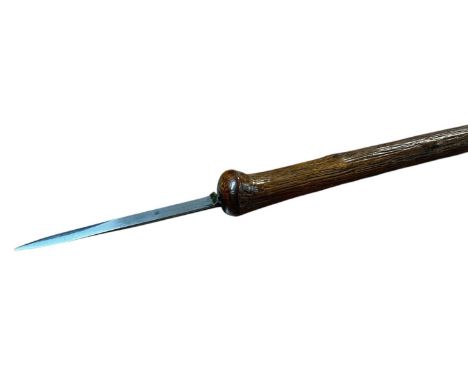 Victorian gentlemen’s gravity dagger walking stick with wooden shaft. 94cm overall lengthThe stick has a good colour to the w