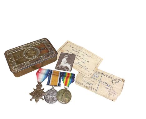 First World War 1914 - 15 Star trio comprising 1914 - 15 Star, War and Victory medals named to 370. PTE. S. J. Fillmore E. Su