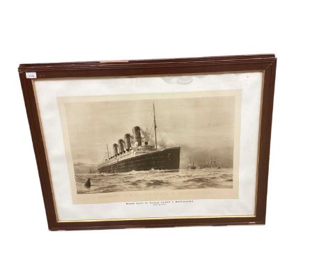 Cunard RMS and Lusitania &amp; Mauritania, pair photogravures published by Taylor, Garnett, Evans &amp; Co. Ltd, Manchester R