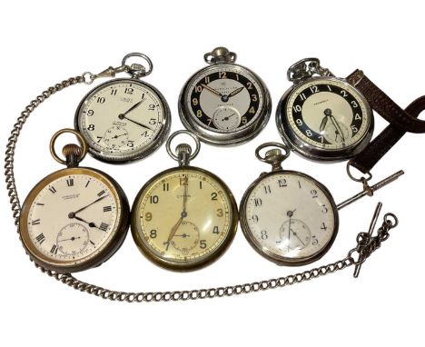 Cyma British military pocket watch with engraved broad arrow mark, G.S.T.P. T13594, Edwardian silver cased pocket watch and f