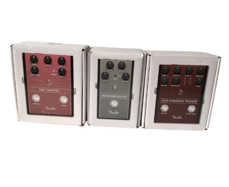 Fender Foot Pedals The Trapper, Lost Highway Phaser &amp; Engager Boost, all boxed (3)