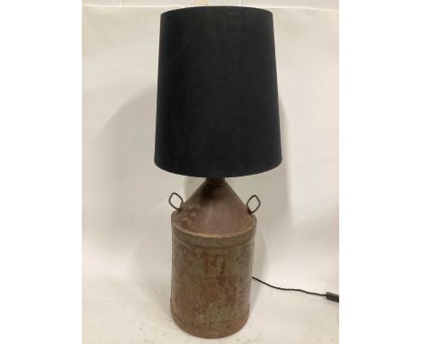 Large Paraffin can lamp with large cone shade, 97cm high with shade, base of can 30cm diameterDue to the nature and fragility