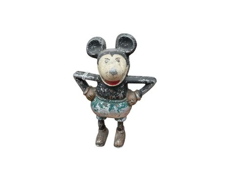 Vintage Mickey Mouse painted metal money box, 21cm high