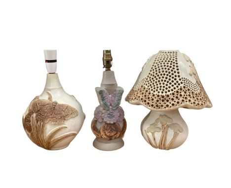 Selection of Bernard Rooke lamps, vases and ornaments (14)