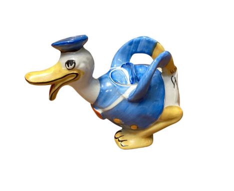 1930's Wade Heath Novelty Donald Duck milk jug with printed marks to base, 10cm high