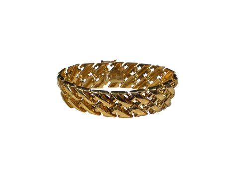Vintage Christian Dior gilt metal bracelet with cross design links, 19cm long