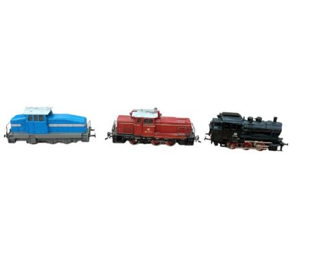 Marklin HO gauge DB 89 006 tank engine together with two diesel shunters, all three rail (3).